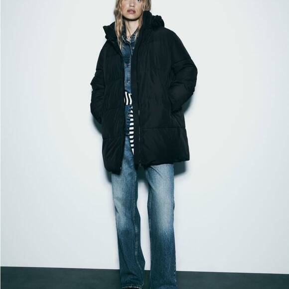 ZARA WATER AND WIND PROTECTION LONGLINE HOODED ANORAK - Picture 3 of 14